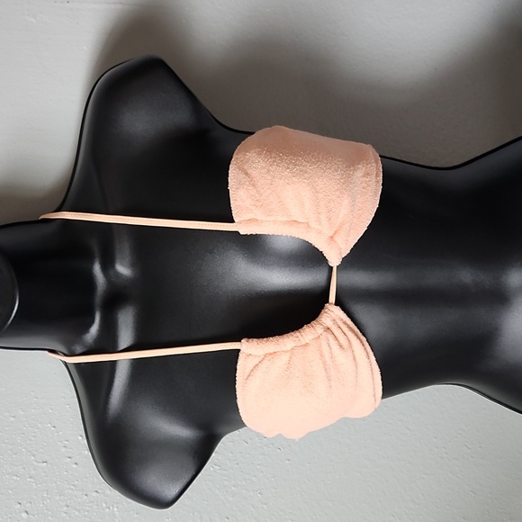 Peach Terry Cloth bathing suit with bag Set. - Picture 2 of 5